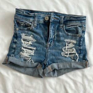 American Eagle women’s denim shorts high rise size 0, next level stretch